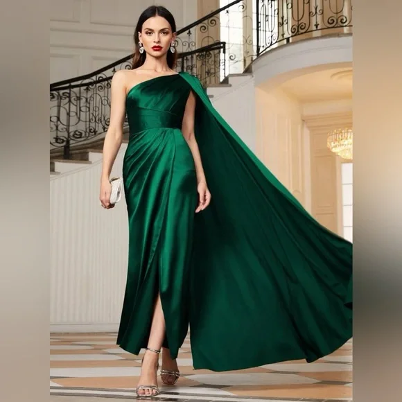 slim fit dress slacks Backless Emerald Green Prom Dress with 3-D Flowers Emerald / 00 main image 0